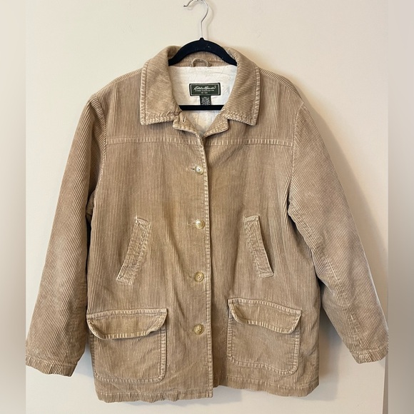 Eddie Bauer Corduroy Lined Chore Jacket Women’s XL - Picture 2 of 6